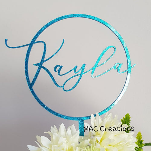 Name Circle Cake Topper