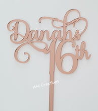 Load image into Gallery viewer, Swirly &#39;Name&#39;s Age&#39; - Cake Topper