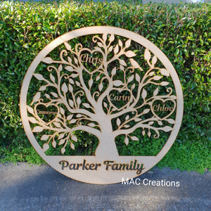 Personalised Family Tree Plaque | Wall Hanging