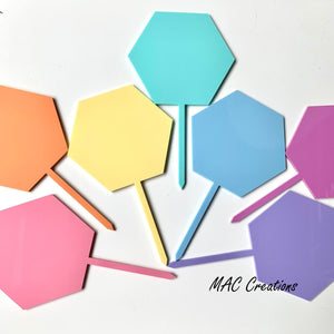 Small Hexagon Cake Topper Blanks - 10cm