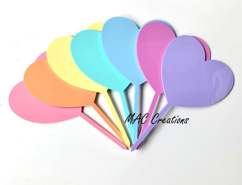 Large Heart Cake Topper Blanks - 15cm