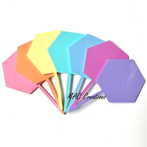 Medium Hexagon Cake Topper Blanks - 12.7cm