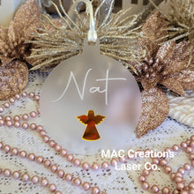Load image into Gallery viewer, Personalised Christmas Ornament with Mini Angel - Double Layer