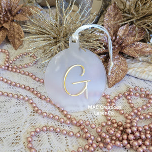 Round Letter Christmas Ornament - Double Layer