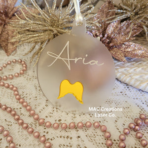 Personalised Christmas Ornament with Mini Wings - Double Layer