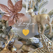 Load image into Gallery viewer, Personalised Christmas Ornament with Mini Heart - Double Layer