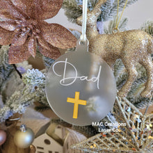 Load image into Gallery viewer, Personalised Christmas Ornament with Mini Cross - Double Layer