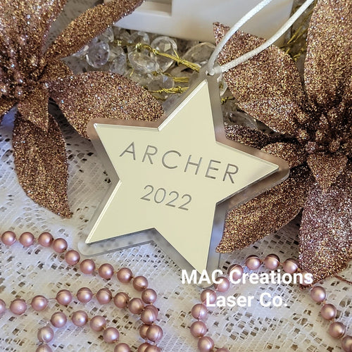 Personalised Star Christmas Ornament - Double Layer