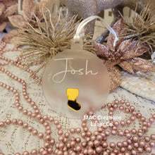 Load image into Gallery viewer, Personalised Christmas Ornament with Mini Stocking - Double Layer