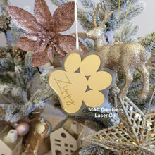 Load image into Gallery viewer, Personalised Paw Christmas Ornament - Double Layer
