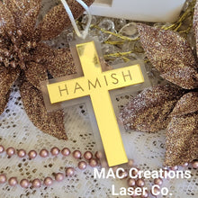 Load image into Gallery viewer, Personalised Cross Christmas Ornament - Double Layer