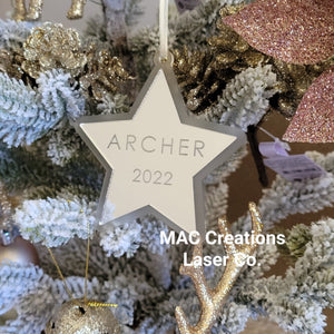 Personalised Star Christmas Ornament - Double Layer