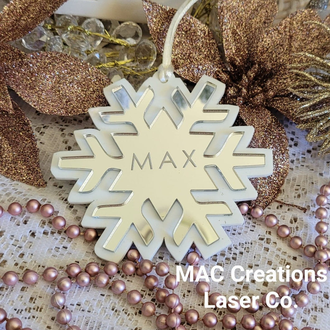 Personalised Snowflake Christmas Ornament - Double Layer