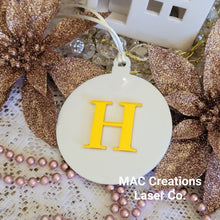 Load image into Gallery viewer, Round Letter Christmas Ornament - Double Layer