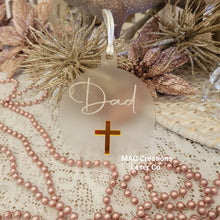 Load image into Gallery viewer, Personalised Christmas Ornament with Mini Cross - Double Layer