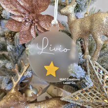 Load image into Gallery viewer, Personalised Christmas Ornament with Mini Star- Double Layer