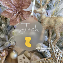 Load image into Gallery viewer, Personalised Christmas Ornament with Mini Stocking - Double Layer