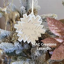 Load image into Gallery viewer, Personalised Snowflake Christmas Ornament - Double Layer