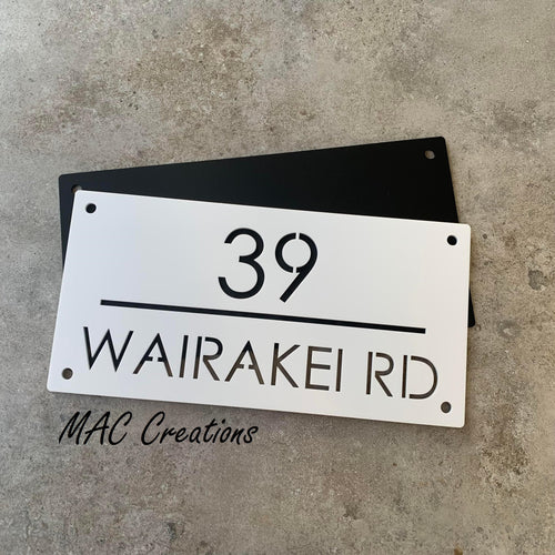 30 cm Rectangle House Number with Backing Plate