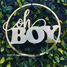 Load image into Gallery viewer, &#39;Oh Boy&#39; Baby Shower Sign - MAC Creations Laser Co.