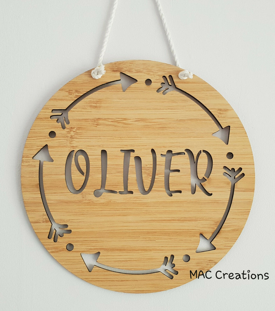 Tribal Arrows - Name Plaque - MAC Creations Laser Co.