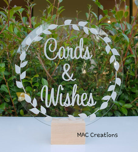 'Cards and Wishes' Sign - MAC Creations Laser Co.