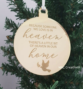 Memorial Ornament - Because someone... - MAC Creations Laser Co.