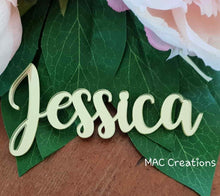 Load image into Gallery viewer, Wooden or Acrylic Place Names - Font 5 - MAC Creations Laser Co.