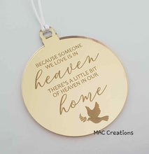 Load image into Gallery viewer, Memorial Ornament - Because someone... - MAC Creations Laser Co.