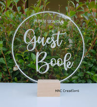 Load image into Gallery viewer, &#39;Please Sign Our Guestbook&#39; Sign - MAC Creations Laser Co.