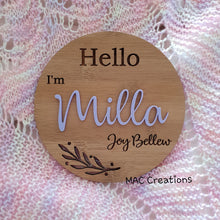 Load image into Gallery viewer, Personalised Birth Announcement Plaque - MAC Creations Laser Co.