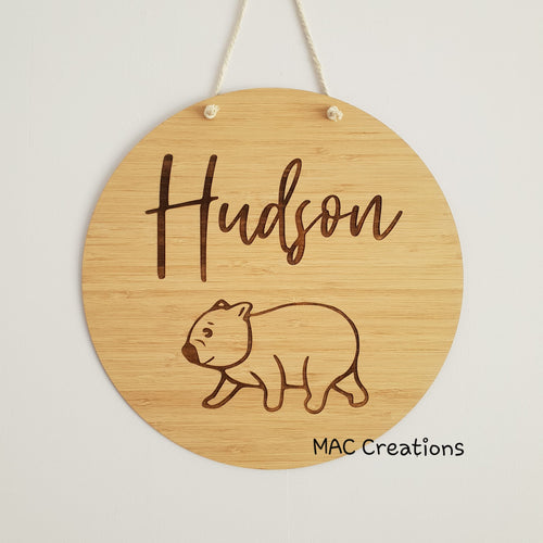 Wombat - Name Plaque - Name Sign - MAC Creations Laser Co.