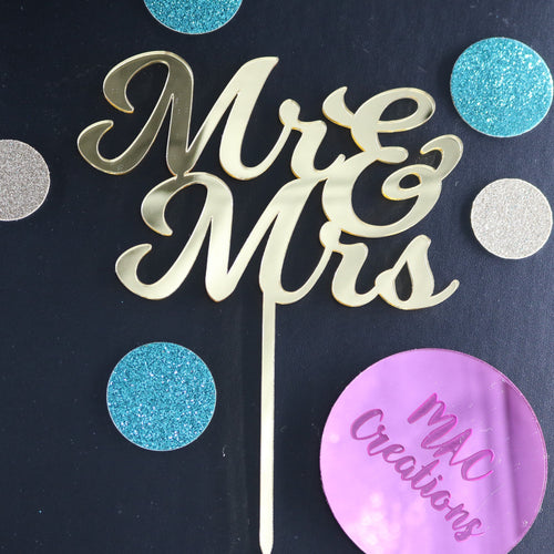 'Mr & Mrs' Cake Topper - MAC Creations Laser Co.