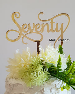 'Seventy' Cake Topper - MAC Creations Laser Co.