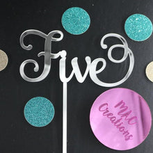 Load image into Gallery viewer, &#39;Five&#39; Cake Topper - MAC Creations Laser Co.