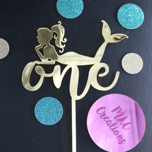 Mermaid Cake Topper - Any Age - MAC Creations Laser Co.