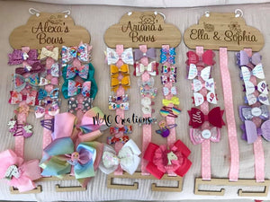 Large Personalised Bow Holder - MAC Creations Laser Co.