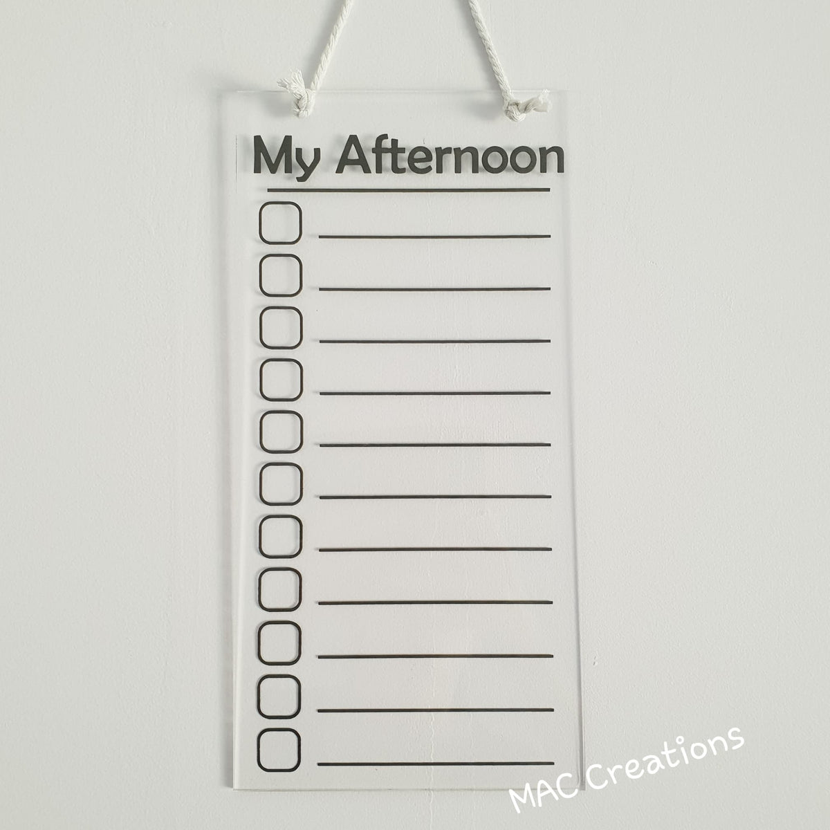 Blank Afternoon Routine Chart