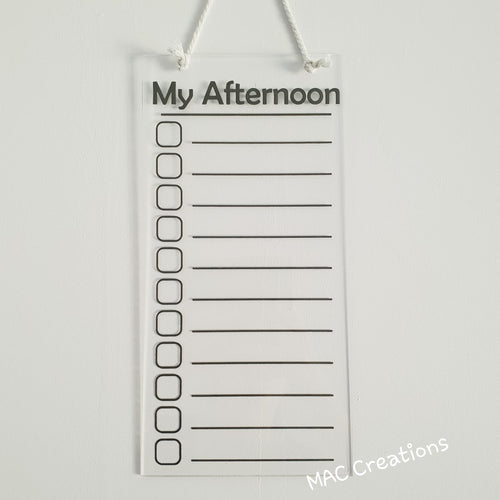 Blank Afternoon Routine Chart - MAC Creations Laser Co.