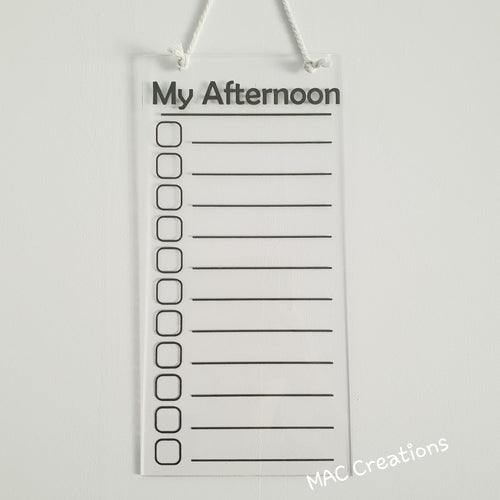 Blank Afternoon Routine Chart - MAC Creations Laser Co.
