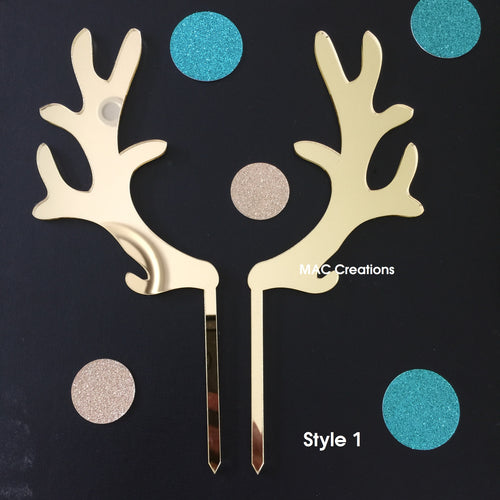 Antlers Cake Topper - Design 1 - MAC Creations Laser Co.