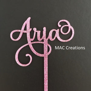 Swirly Name - Cake Topper