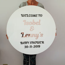 Load image into Gallery viewer, Baby Shower Welcome Sign with 3D text - MAC Creations Laser Co.