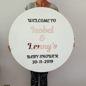 Baby Shower Welcome Sign with 3D text - MAC Creations Laser Co.
