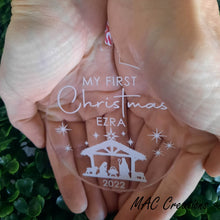 Load image into Gallery viewer, Nativity Christmas Ornament - Personalised