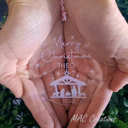 Nativity Christmas Ornament - Personalised