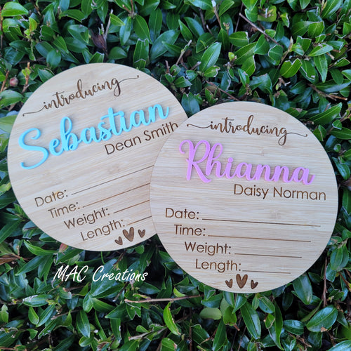 Personalised Birth Details Plaque