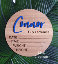 Load image into Gallery viewer, Plain Personalised Birth Details Plaque