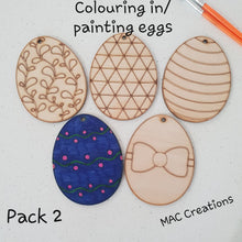 Load image into Gallery viewer, Colouring/Painting Wooden Easter Eggs - Pack 2 - MAC Creations Laser Co.