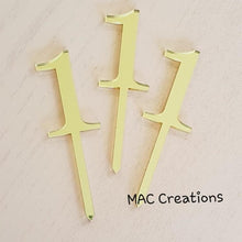Load image into Gallery viewer, Number Cupcake Toppers - ANY AGE - set of 6 - MAC Creations Laser Co.
